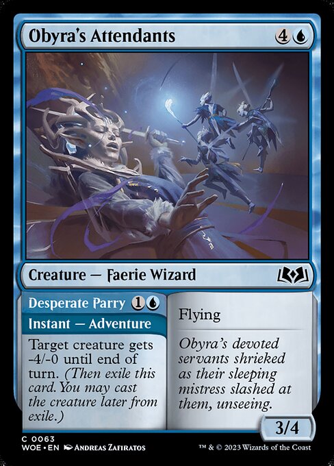MTG Obyra's Attendants // Desperate Parry WOE 063 Regular Nonfoil