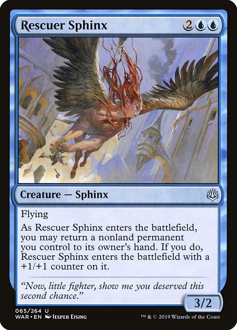 MTG Rescuer Sphinx WAR 065 Standard Nonfoil front