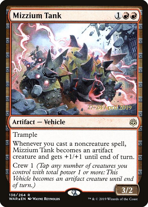 MTG Mizzium Tank PWAR 138S Prerelease Promo Foil front