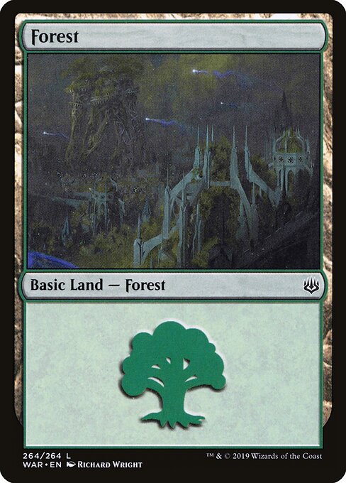 MTG Forest WAR 264 Standard Foil front