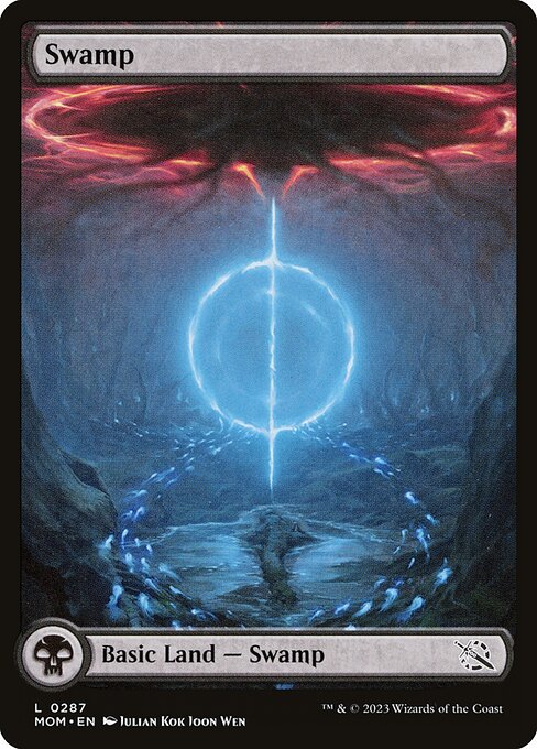 MTG Swamp MOM 287 Full Art Basic Land Foil