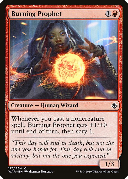 MTG Burning Prophet WAR 117 Standard Nonfoil front
