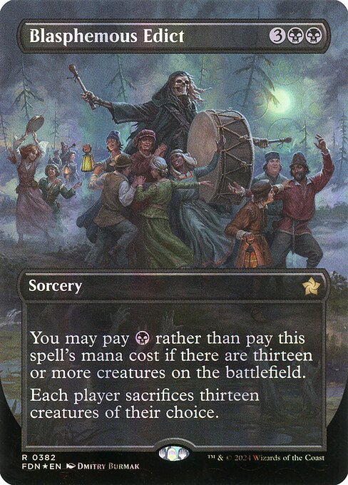 MTG Blasphemous Edict FDN 382 Borderless Mana Foil