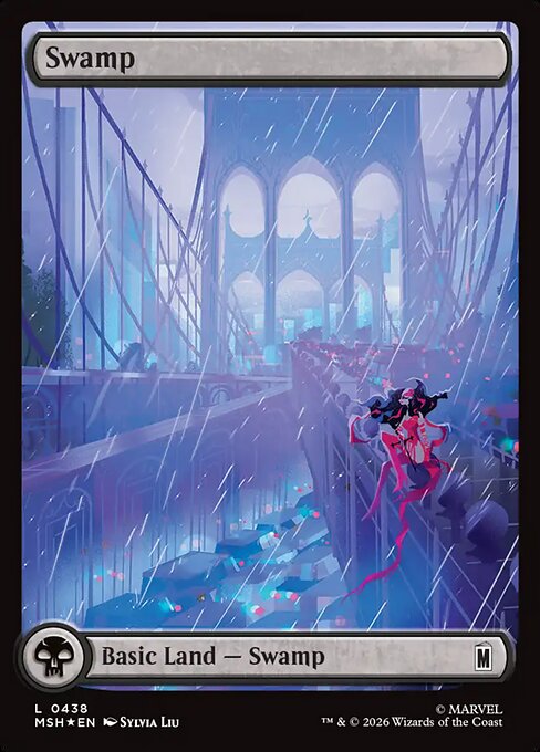 MTG Swamp MSH 438 Full Art City Land Surge Foil