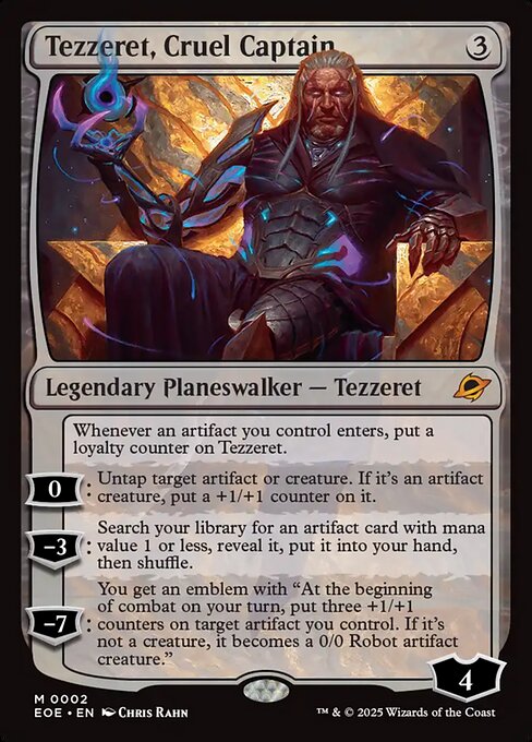 MTG Tezzeret, Cruel Captain EOE 002 Regular Foil