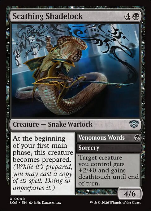 MTG Scathing Shadelock // Venomous Words SOS 098 Regular Foil