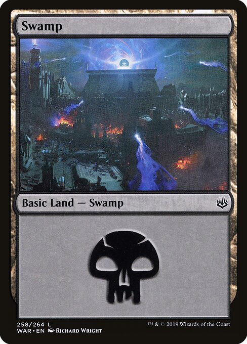 MTG Swamp WAR 258 Standard Foil front