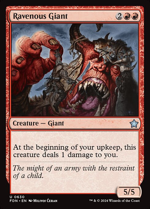 MTG Ravenous Giant FDN 630 Starter Collection Nonfoil