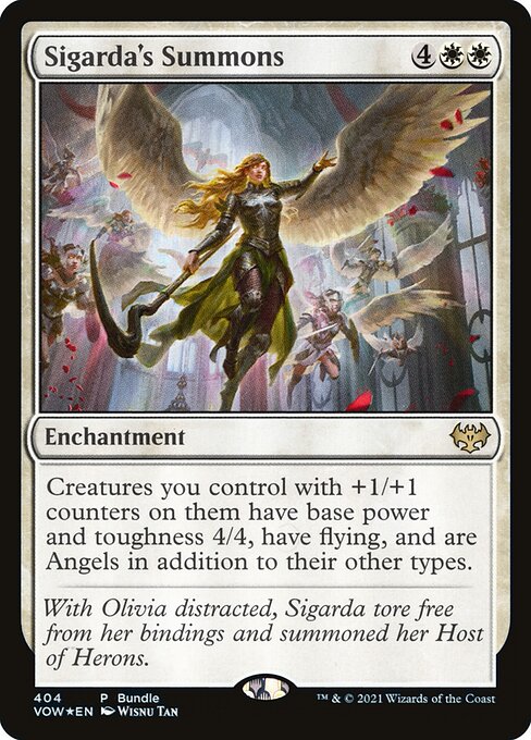 MTG Sigarda's Summons VOW 404 Bundle Promo Foil front