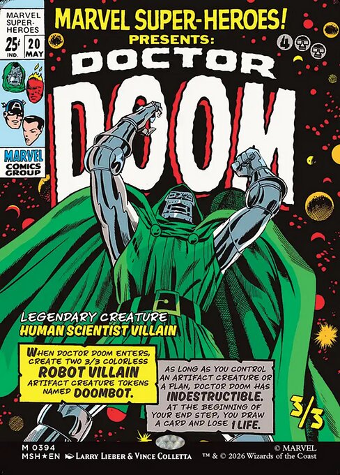 MTG Doctor Doom MSH 394 Borderless Classic Comic Foil