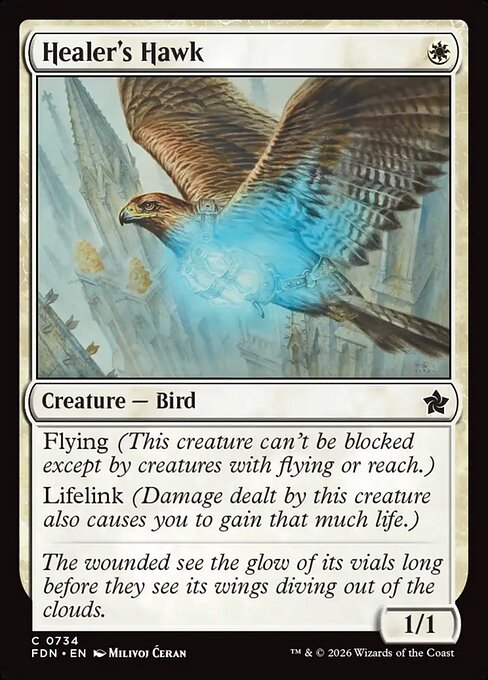 MTG Healer's Hawk FDN 734 Welcome Deck Nonfoil