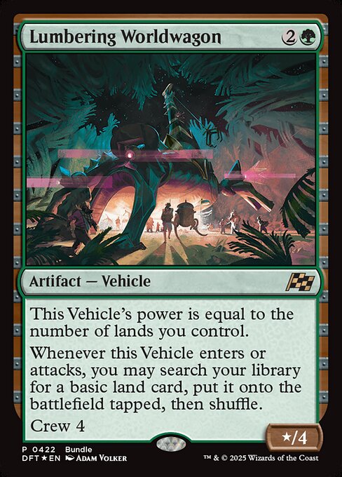 MTG Lumbering Worldwagon DFT 422 Bundle Promo Foil