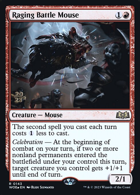 MTG Raging Battle Mouse PWOE 143s Prerelease Foil
