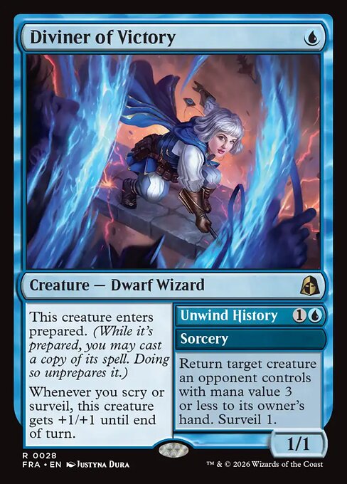 MTG Diviner of Victory // Unwind History FRA 028 Standard Nonfoil front