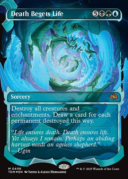 MTG Death Begets Life TDM 406 Showcase Ghostfire Foil