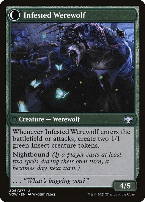 MTG Infestation Expert // Infested Werewolf VOW 206 Standard Nonfoil reverse