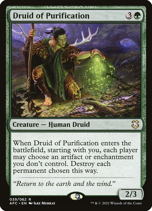 MTG Druid of Purification AFC 039 Standard Nonfoil