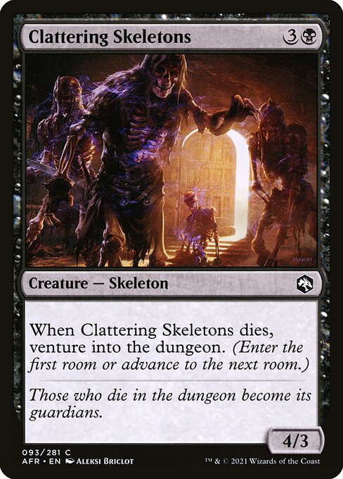 MTG Clattering Skeletons AFR 093 Regular Foil