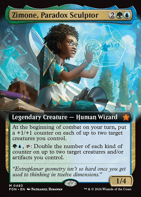 MTG Zimone, Paradox Sculptor FDN 483 Extended Art Nonfoil