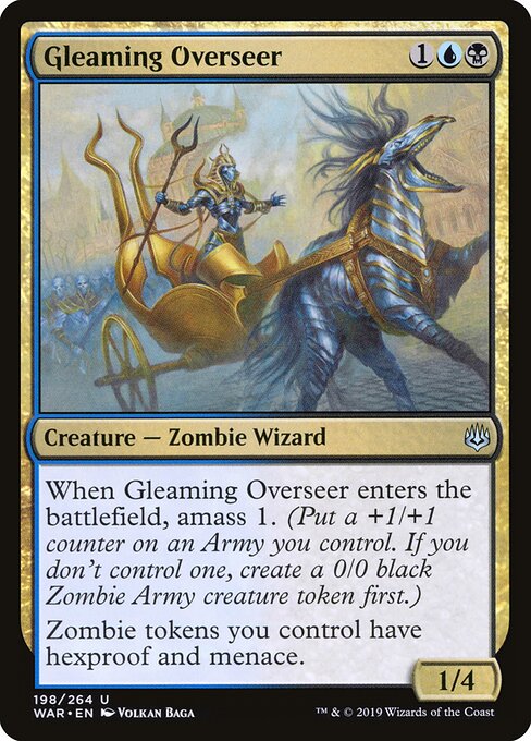 MTG Gleaming Overseer WAR 198 Standard Nonfoil front