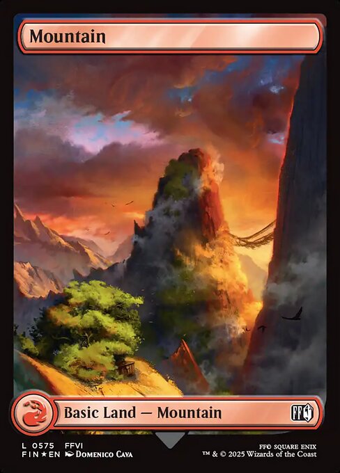 MTG Mountain FIN 575 Full-Art Landmark Basic Land Surge Foil