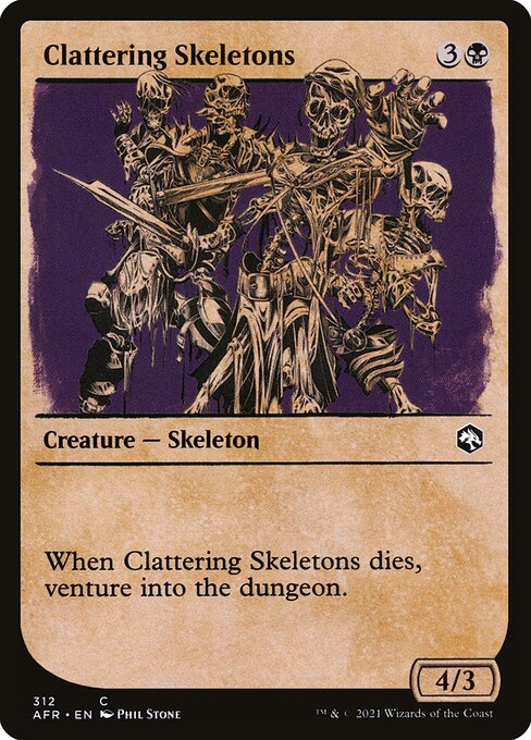 MTG Clattering Skeletons AFR 312 Rulebook Showcase Nonfoil