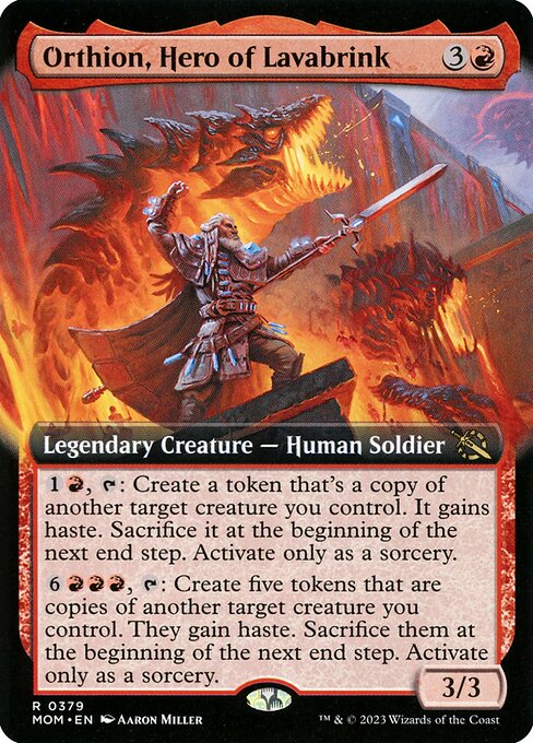 MTG Orthion, Hero of Lavabrink MOM 379 Extended Art Nonfoil