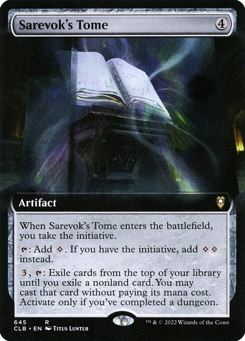 MTG Sarevok's Tome CLB 645 Extended Art Nonfoil