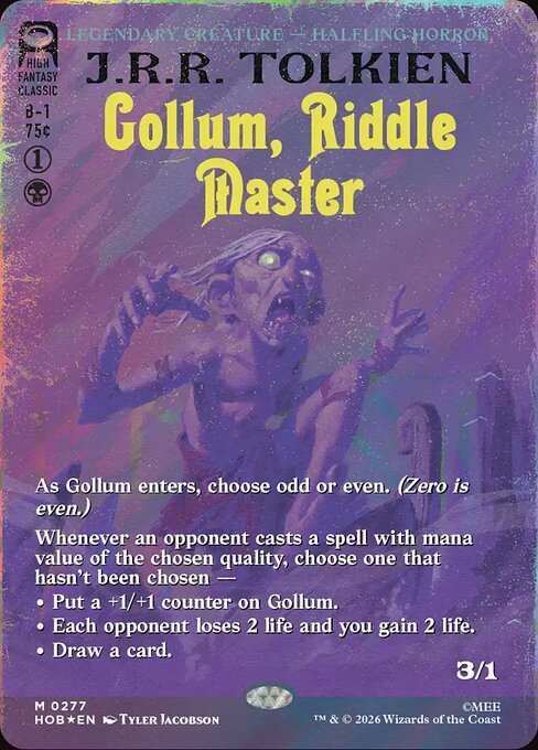 MTG Gollum, Riddle Master HOB 277 Alternate Art Foil