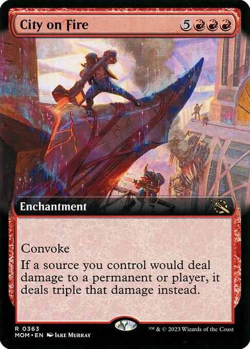 MTG City on Fire MOM 363 Extended Art Nonfoil