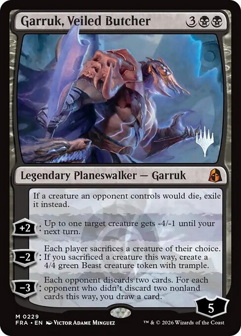 MTG Garruk, Veiled Butcher PFRA 229P Promo Pack Foil front