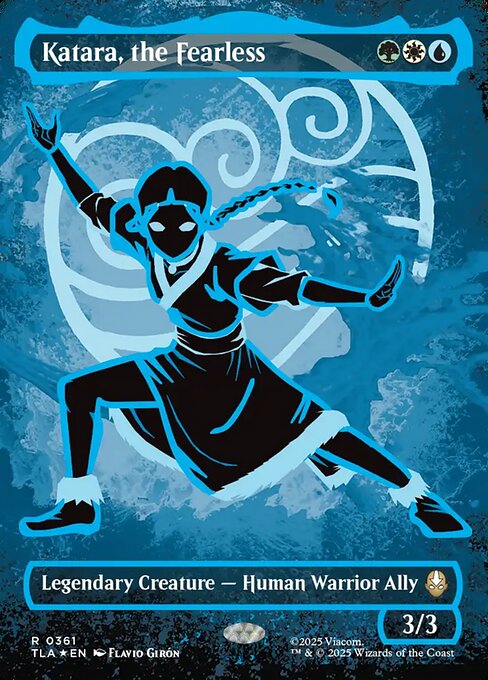 MTG Katara, the Fearless TLA 361 Borderless Neon Ink Blue Foil
