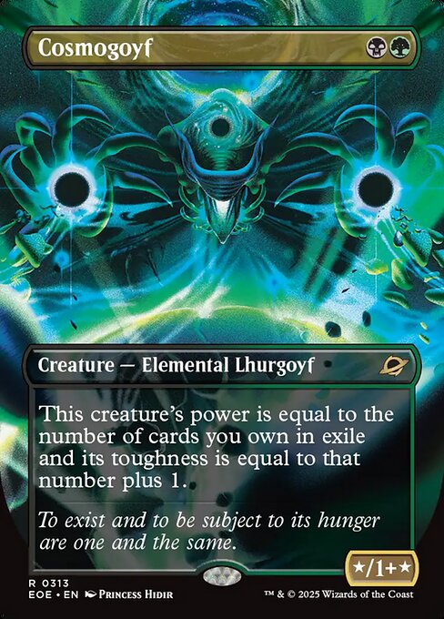 MTG Cosmogoyf EOE 313 Borderless Surreal Space Foil