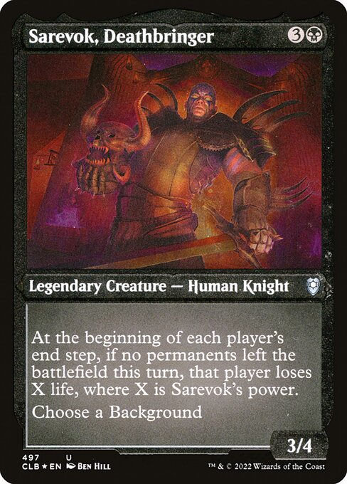 MTG Sarevok, Deathbringer CLB 497 Foil Etched Frame Etched