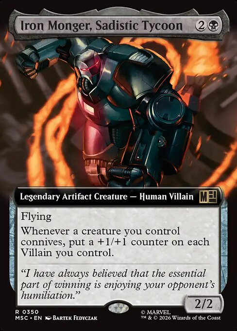 MTG Iron Monger, Sadistic Tycoon MSC 350 Extended Art Nonfoil
