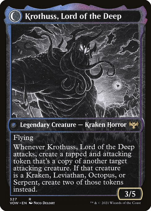 MTG Runo Stromkirk // Krothuss, Lord of the Deep VOW 327 Showcase Eternal Night Nonfoil reverse