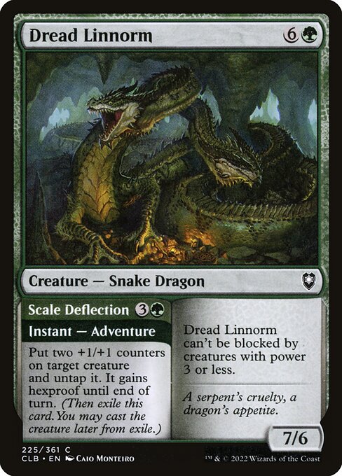 MTG Dread Linnorm // Scale Deflection CLB 225 Regular Nonfoil