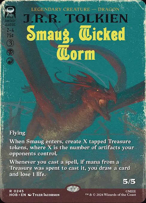 MTG Smaug, Wicked Worm HOB 245 Alternate Art Foil