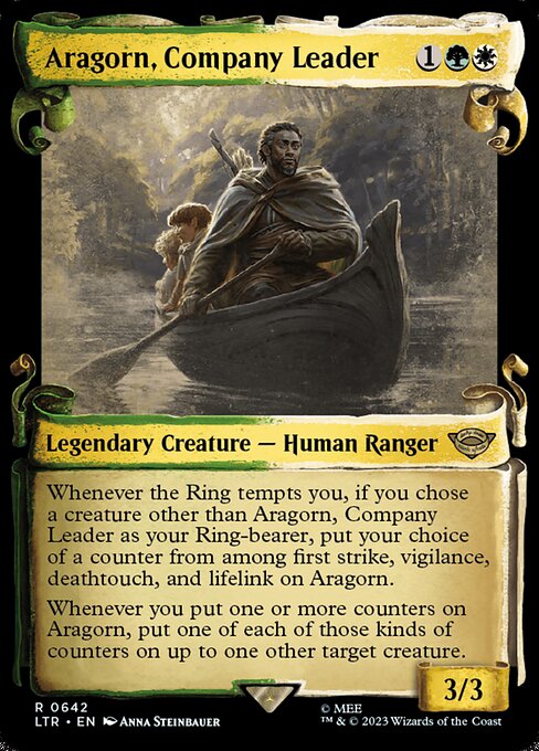 MTG Aragorn, Company Leader LTR 642 Showcase Scrolls of Middle-earth Silver Foil