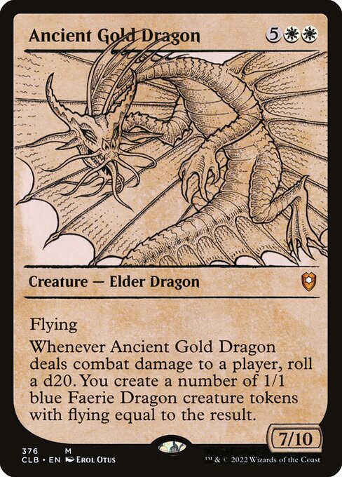 MTG Ancient Gold Dragon CLB 376 Showcase Rulebook Nonfoil