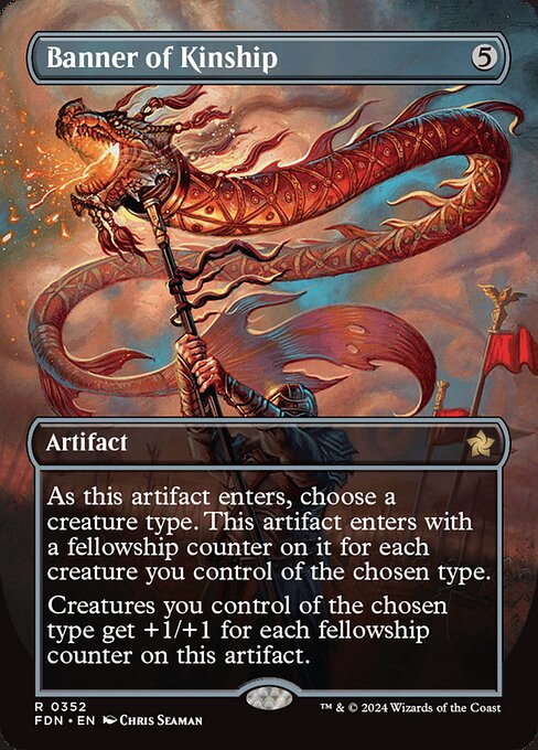 MTG Banner of Kinship FDN 352 Borderless Foil