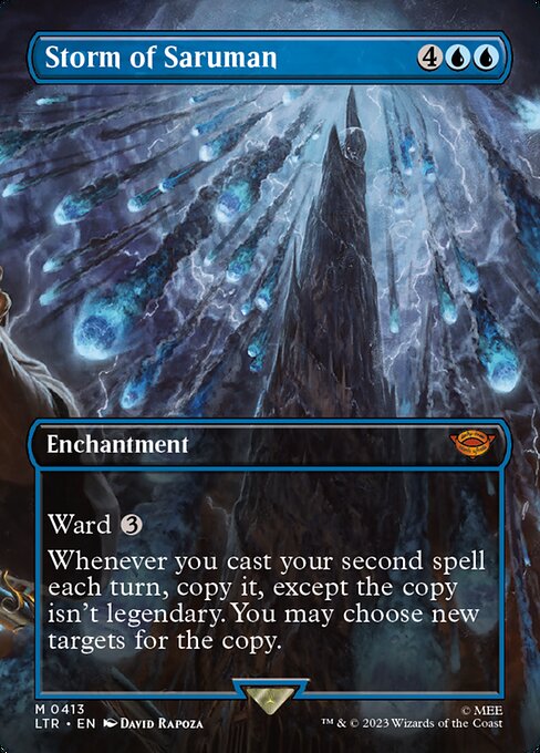MTG Storm of Saruman LTR 413 Borderless Foil