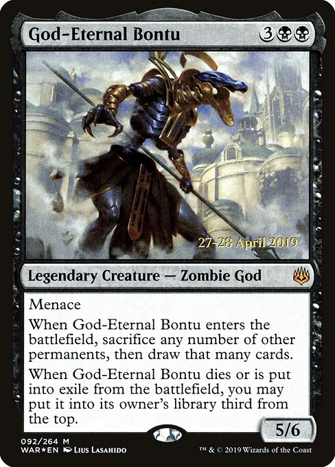 MTG God-Eternal Bontu PWAR 092S Prerelease Promo Foil front