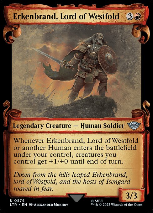 MTG Erkenbrand, Lord of Westfold LTR 574 Showcase Scrolls of Middle-earth Nonfoil