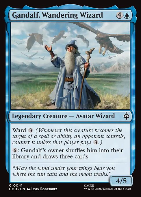 MTG Gandalf, Wandering Wizard HOB 041 Regular Nonfoil