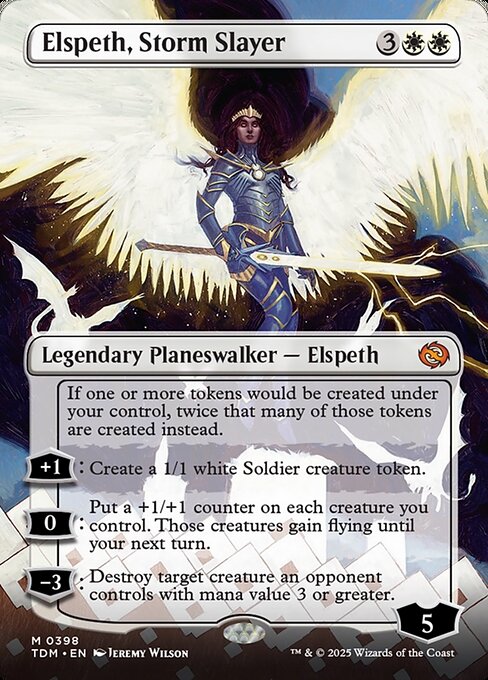 MTG Elspeth, Storm Slayer TDM 398 Borderless Nonfoil