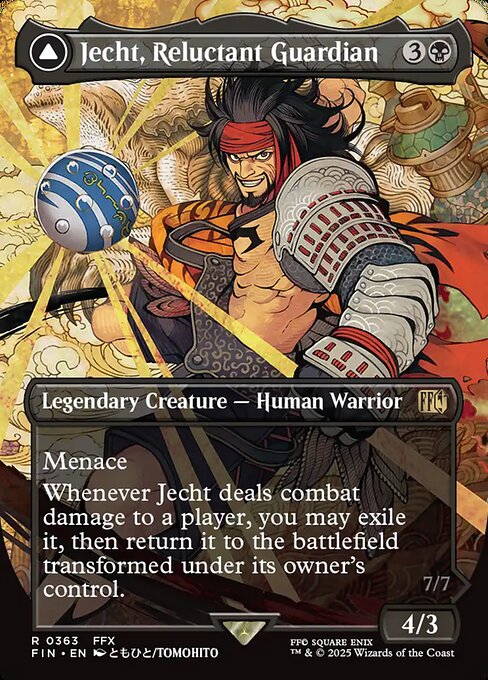 MTG Jecht, Reluctant Guardian // Braska's Final Aeon FIN 363 Borderless Woodblock Nonfoil