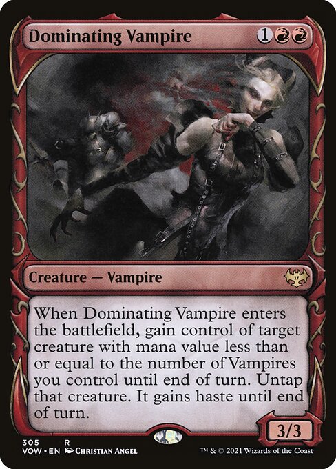MTG Dominating Vampire VOW 305 Showcase Fang Nonfoil front