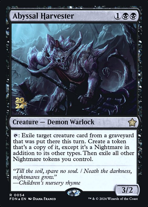 MTG Abyssal Harvester PFDN 054s Prerelease Foil