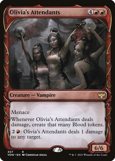 MTG Olivia's Attendants VOW 307 Showcase Fang Nonfoil front